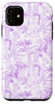 Coque pour iPhone 11 Toile de vacances italienne Mauve Preppy