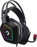 Gamepower Mihawk Casque De Jeu Usb ¿ Son Surround Virtuel 7.1, Casque Filaire Rvb Led Avec Pilotes De 50 Mm, Design Confortable, Audio Spatial À 360°, Microphone Antibruit, Pc, Ordinateur Portable,