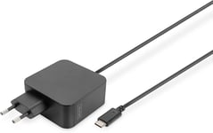 Chargeur 65 W - Avec Câble De Charge Usb-C - Chargeur Rapide Power Delivery (Pd 3.0) - Pour Macbook Pro/Air, Lenovo, Thinkpad, Hp, Dell, Asus, Acer & Appareils Mobiles - Noir