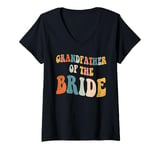 Womens Grandfather Of The Bride Wedding Bridal Party Team V-Neck T-Shirt