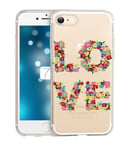 Coque Iphone 7 PLUS iphone 8 PLUS love fleur multi transparente