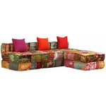 Coussins canapé de sol poufs modulaire chaise longue en tissu 3 places en tissu Patchwork DEC021227