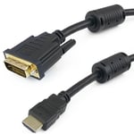 BeMatik - Super HDMI 1.4 Cable HDMI type A male vers DVI-D male 5 m