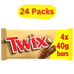 Twix Original Milk Chocolate Fingers Twin Biscuit Snack Bars Multipack 40g x24