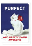 Purfect White Cat Birthday Card Valentine's Day Anniversary Greeting Card Cats