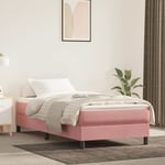 Lit simple-90 x 190 cm, Sommier à ressorts de lit, Lit adulte Rose 90x190 cm Velours POI48741 Maisonchic