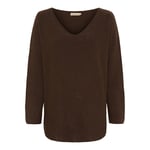 Marta du Chateau Celina V-ringad Pullover Dam Brown