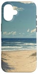 Coque pour iPhone 16 Plage de sable avec dunes - Graphique vintage