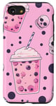 Coque pour iPhone SE (2020) / 7 / 8 Squelette à thé classique à pois Kawaii Grim Reaper Rose