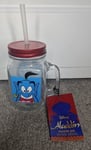Funko Homeware Disney Aladdin Genie At Your Service Mason Jar Cup Glass + Straw