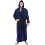 Peignoir pour Hommes À   Capuche Robe d'hiver Hommes Solide en Peluche Épais Peignoir Allongé Homme Homewear Robe Pyjama Chemise De Nuit Asiatique Taille5Xl Sty Livraison Gratuite