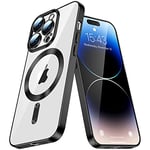 IMEIKONST Magnetic Clear Case Compatible with Samsung Galaxy S24 Ultra, Transparent Case with MagSafe Wireless Charging [Bulid in Camera Cover] Slim Fit Bumper Cover for Samsung S24 Ultra. Black YIX