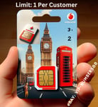 Vodafone Sim Card BRAND NEW Pay As You Go Plus. UK PAYG Voda PHONE SIM OFFICIAL