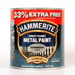 Hammerite Metal Paint Hammered - Silver - 750ml - 33% EXTRA FREE 1L Tin