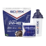 SCI MX Ultra Whey Protein Powder Chocolate & Creatine + Free Shaker Bundle