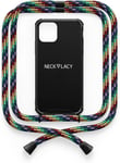 The Phone Necklace - Collier Pour Telephone Portable Iphone 12 Pro Max En Rainbow Pride | Etui Noir Pour Portable Avec Cordon De Haute Qualite ¿¿ Porter Autour Du Cou