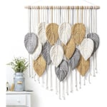 Macrame väggbonad löv Boho väggdekor bohemisk handgjord vävd väggkonst dekoration