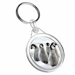 1 x Emperor Penguin Chicks Snow Art - Keyring IR02 Mum Dad Birthday Gift #13280