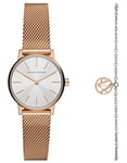 Armani Exchange Montre pour Femme, Mouvement à deux Aiguilles, Boîtier en Acier Inoxydable or Rose de 28 mm avec Bracelet en Acier Inoxydable, AX7121