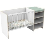 Lit bébé combiné - 120x60cm - Evolutif en 90x190cm - Babyprice First - En bois et chant bois