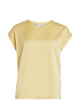 Viellette S/S Satin Top - Noos Tops T-shirts & Tops Short-sleeved Yellow Vila