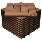 ECD Germany WPC terrassplattor 30x30 cm 44er besparingssats för 4m² ljusbrunt