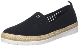 Skechers Femme Flexpadrille 3.0-Pastel Sky Vegan Engineered Knit Slip on Ballerines, Noir, 41 EU