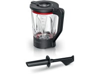 Bosch MUZS6MX, Tillbehörsset, 1,5 l, Rostfritt stål, Svart, Transparent, Glas, Plast, Food processor series 6