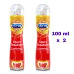 Durex Play Saucy Strawberry Lubricant Lube 100 ml x 2