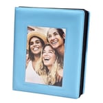 Zink 2x3 Mini Photo Album 64-Pocket w/Transparent Window Cover for 2”x3” ZINK Zero Ink Photo Paper (Blue) Compatible w/Kodak, Lifeprint, Polaroid, HP, Canon, Fujifilm 2x3" photos