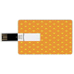 4G USB Flash Drives Credit Card Shape Star Memory Stick Bank Card Style Small Large Star Pattern in Vivid Color Starry Night Sky Polka Dot Ornament Print Decorative,Yellow Orange Waterproof Pen Thumb