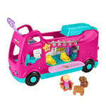 Fisher-Price Little People Barbie - Petit Camping-Car de rêve de Barbie, véhicule avec lumières et Sons, Chaise, Table de Camping et 2 Personnages, Jouet pour Enfants, dès 1 An, HYR85