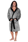 CityComfort Robe de Chambre Homme, Peignoir Homme en Polaire (Gris Clair, XL)