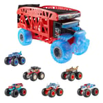 ⭐BRAND NEW HOT WHEELS MONSTER TRUCK POWER SMASHERS MONSTER MOVER WITH 6 TRUCKS⭐