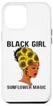 Coque pour iPhone 15 Pro Max Black Girl Tournesol Magique Mélanine Soleil Fleur Femme Jardin