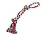 Nobby Rope Toy Corde de Jeu Double Multicolore 55 cm 320 g 2 nœuds 1 pièce