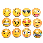 Emoji-magneter, 12 st 3D Glasleende Kylskåpsmagneter Starkt Klister