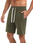 iClosam Short Sport Homme 100% Coton Shorts Court Casual Bermudas Respirant Cordon Ajustable de Fitness Jogging Gym Beach