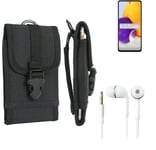 For Samsung Galaxy A72 + EARPHONES Belt bag outdoor pouch Holster case protectio