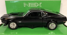 Ford Mustang Boss 429, Black, 1969, Classic Metal Model Car, Welly 1/24