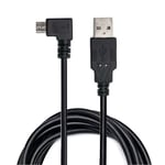 Black Right Angle Micro USB Charger 2M Cable for TomTom , 6000 Sat Nav & others