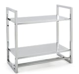 Habitat 2 Tier Wall Mounted Shelf Unit and Towel Rail-Silver