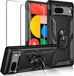 For Google Pixel 7 Case Kickstand Ring Cover & Glass Screen Protector