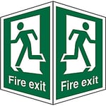 Fire Exit Sign with Different Directions Plastic 30 x 20 cm