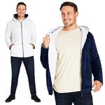 CityComfort Mens Hoodie Reversible Fleece Jacket Mens Full Zip Up Warm Fleece Jacket Outdoor Thermal Hiking Walking Work Fleece for Men and Teens Size M-3XL (Navy, 3XL)