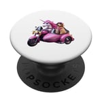 Licorne et Golden Retriever Moto Garçons Filles Hommes Femmes PopSockets PopGrip Adhésif