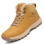 Mishansha Bottines Homme Chaussures de Neige Femme Botte Hiver Chaude Boots Hiver Fourrées Chaussure Hiver Jaune,GR.43