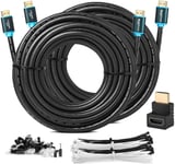 Lot de 2 Câbles 10M HDMI 2.0 à Haut Débit avec Ethernet,30 AWG,supportent Totalement Les canaux 3D 4Kx2K/60HZ et Le Canal de Retour Audio-Câble Ultra HD 10 Mètre-mâle à mâle