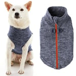 Gooby Pull en polaire à fermeture éclair pour chien – Gris délavé – Taille S – Veste chaude en polaire avec laisse à double anneau en D – Pull d'hiver pour petit chien – Vêtements pour chiens de petite taille et de taille moyenne