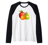 Sweet Juicy Apple Orange Pear Classic Raglan Baseball Tee